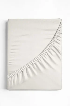 Aanbieding Katoenen hoeslaken crème 140 x 200