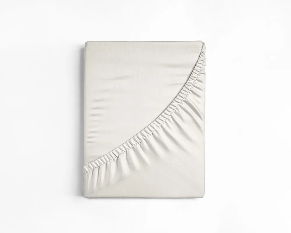 Aanbieding Katoenen hoeslaken crème 140 x 200