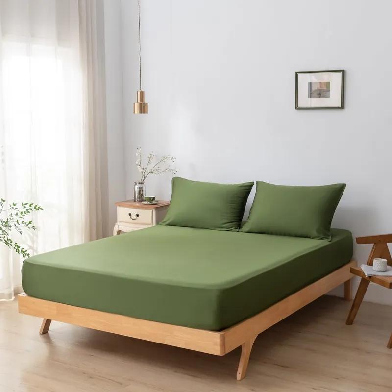 Shop Nu Donkergroen bamboe Hoeslaken Premium - 400TC Tanboocel - Deep Moss