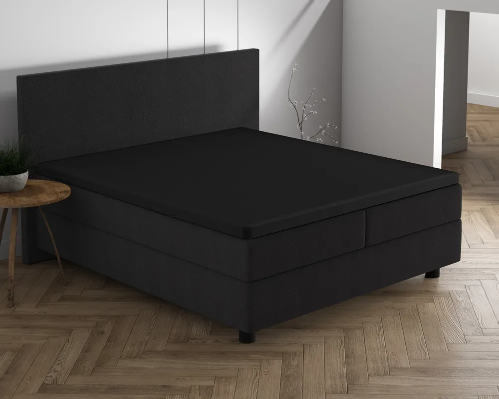 Superprijs Dubbel jersey 220 gr. topper-hoeslaken zwart 160/180 x 200/220