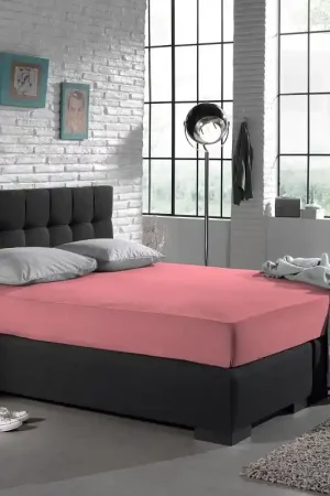 Hoge Kwaliteit Eenpersoons jersey 135 gr. hoeslaken roze 140 x 200