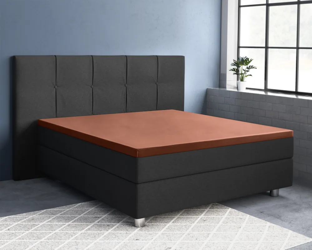 Gratis Retour Satijnen hoeslaken voor topper, bruin, 160 x 220 cm