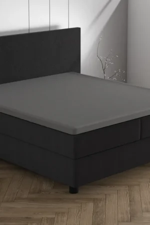 Dubbel jersey 220 gr. topperhoeslaken grijs 80/90 x 200/220 Exclusieve Aanbieding