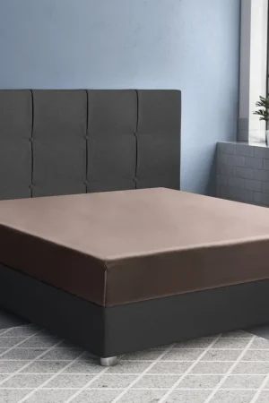 Satijnen hoeslaken taupe 80 x 200 Exclusieve Aanbieding