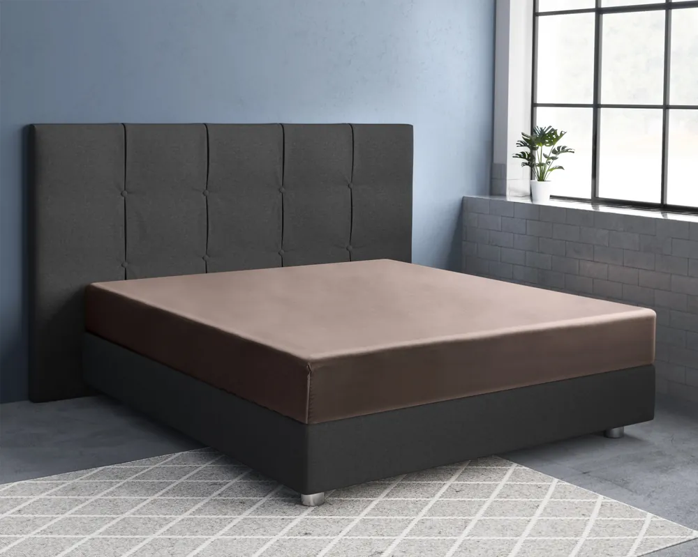 Satijnen hoeslaken taupe 80 x 200 Exclusieve Aanbieding