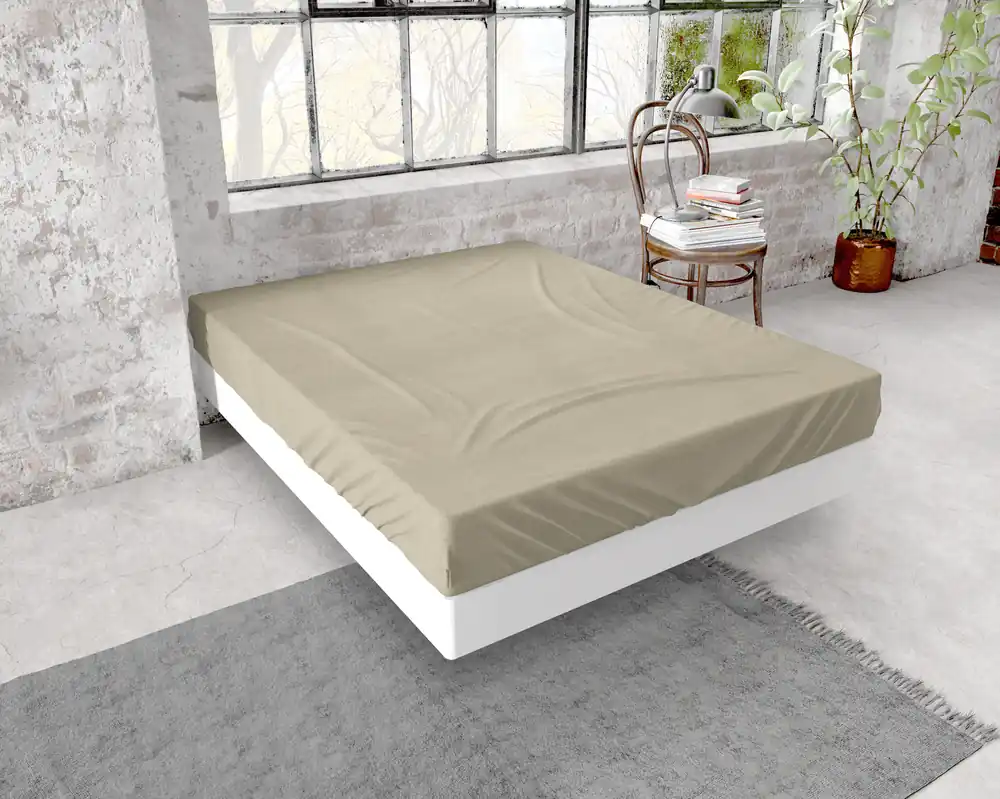Premium flanellen hoeslaken taupe 160 x 200/210 Bestseller