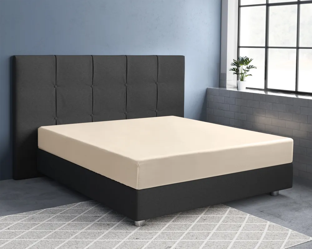 Satijnen Hoeslaken Zand 160 x 200 Goedkoop