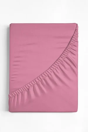 Actieprijs Katoenen hoeslaken roze 180 x 200