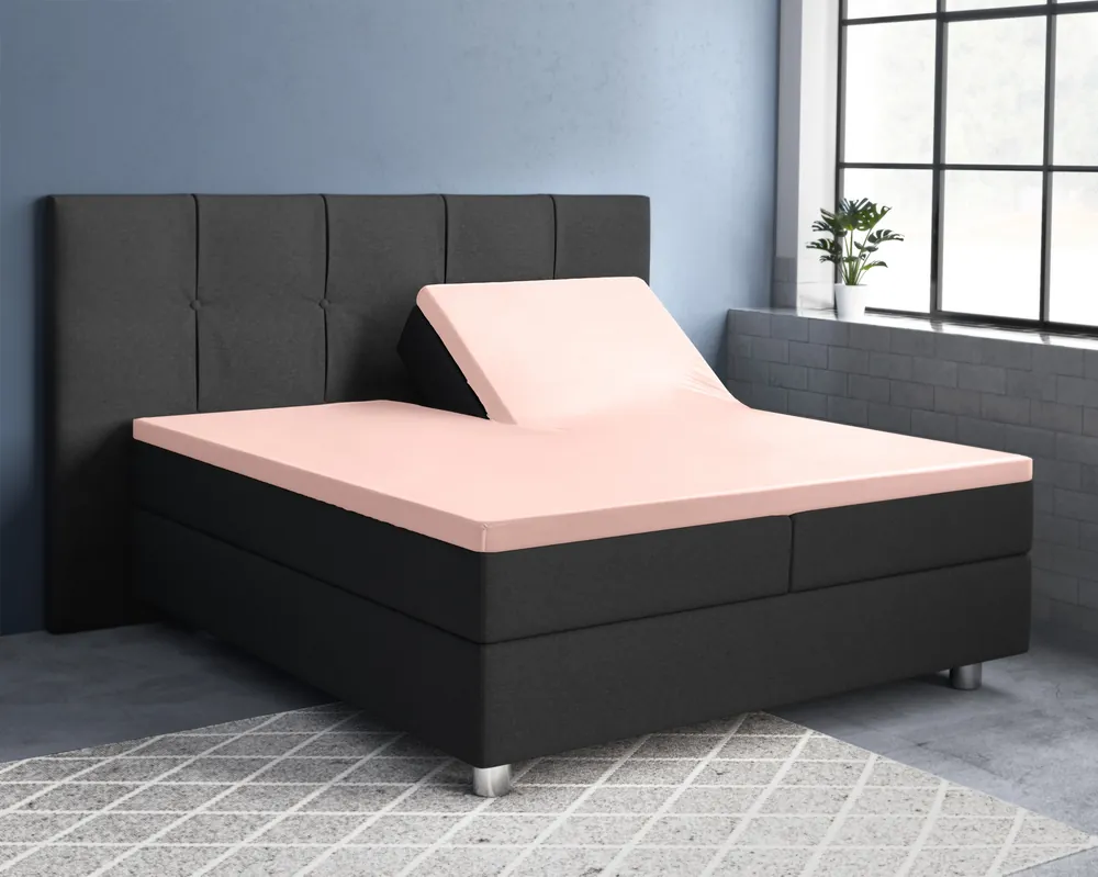 Splittopper satijnen hoeslaken roze 180 x 220 Lage Prijs