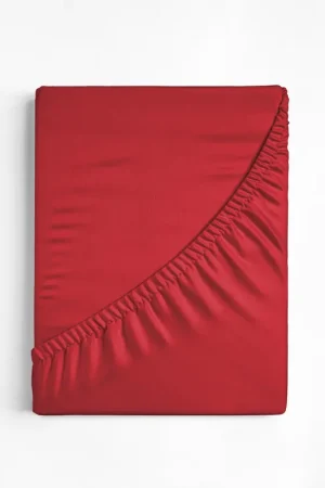 Actieprijs Katoenen Hoeslaken Rood 90 x 220