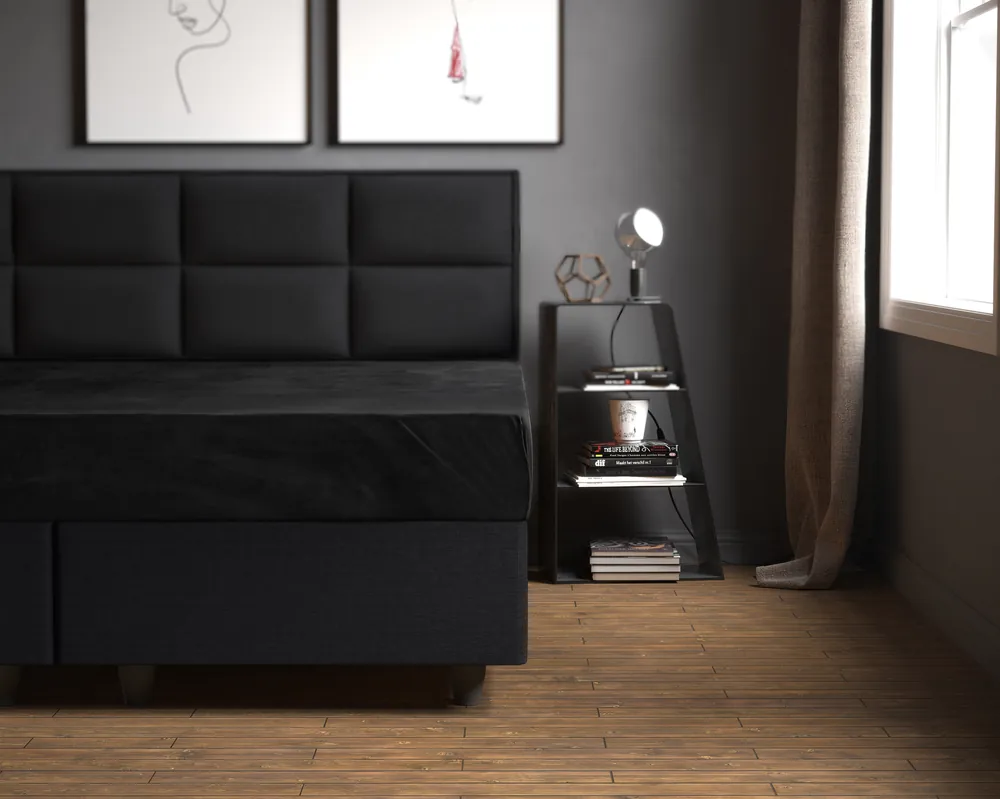 Fluwelen hoeslaken zwart 180 x 200 Uitverkoop