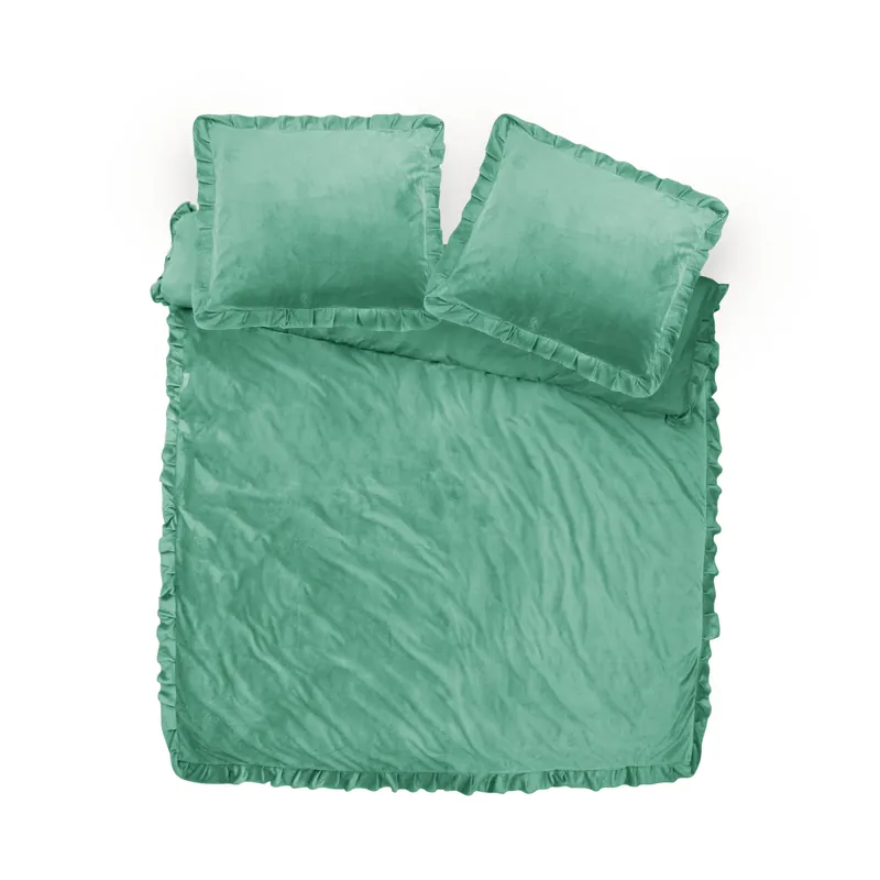 Fluwelen Ruches Groen 200 x 220 Rechtstreeks Van De Fabrikant