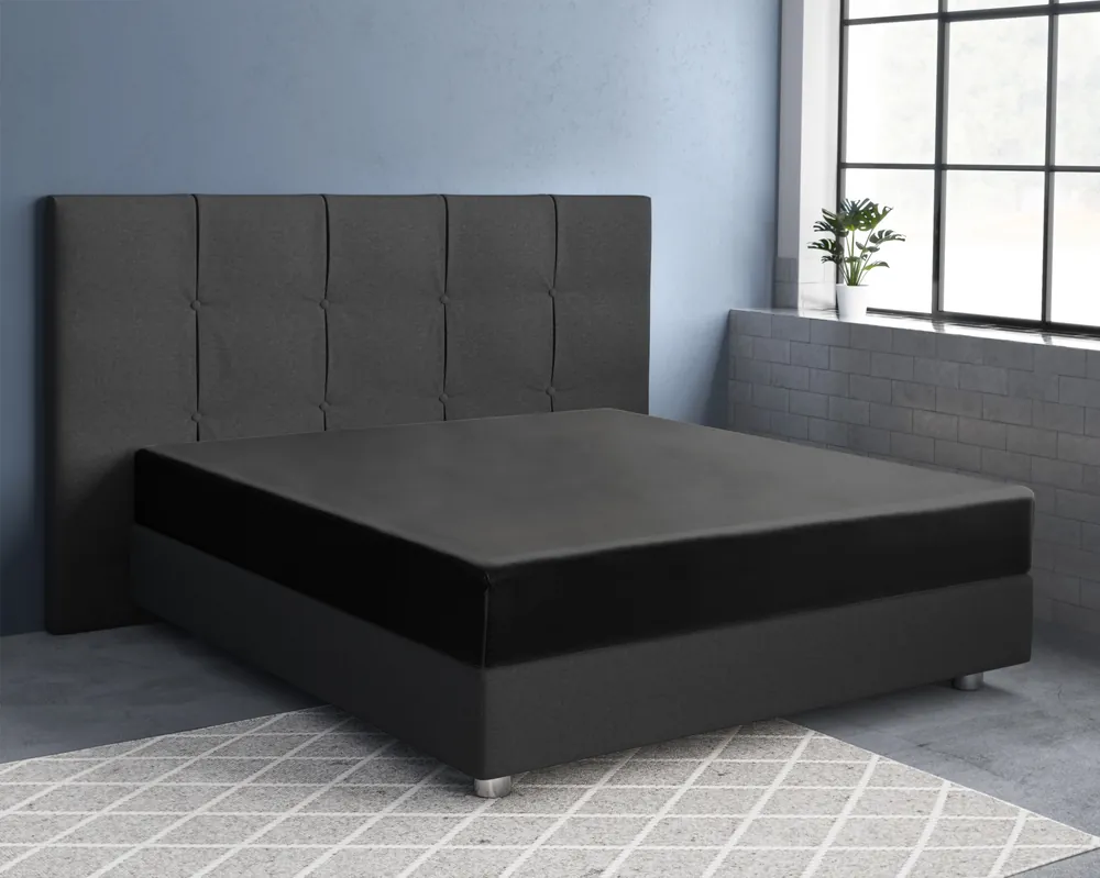 Satijnen Hoeslaken Zwart 70 x 200 Nieuw