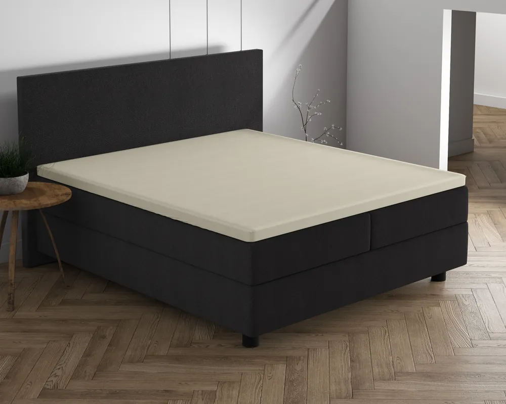 Gereduceerde Prijs Dubbel Jersey 220 gr. Topper Hoeslaken Crème 140 x 200/220