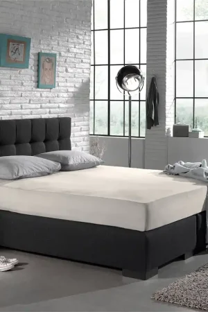 Aanbieding Enkel Jersey 135 gr. Hoeslaken Creme 160/180 x 200
