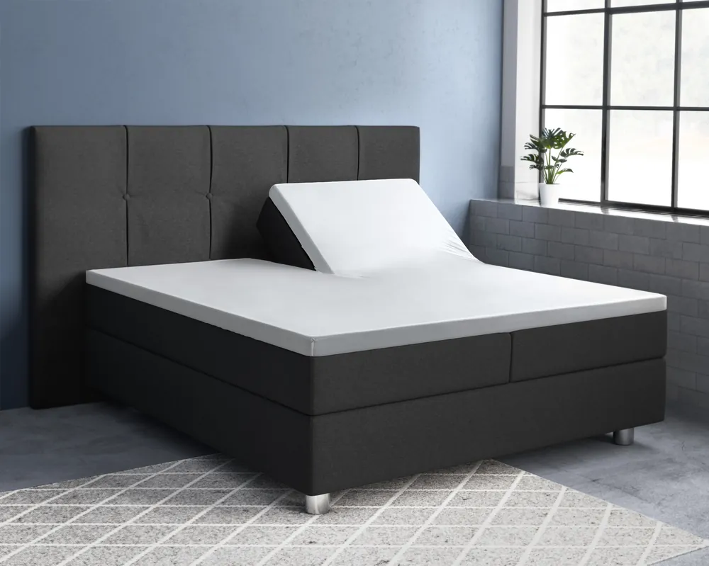 Aanbieding Splittopper satijnen hoeslaken wit 160 x 200