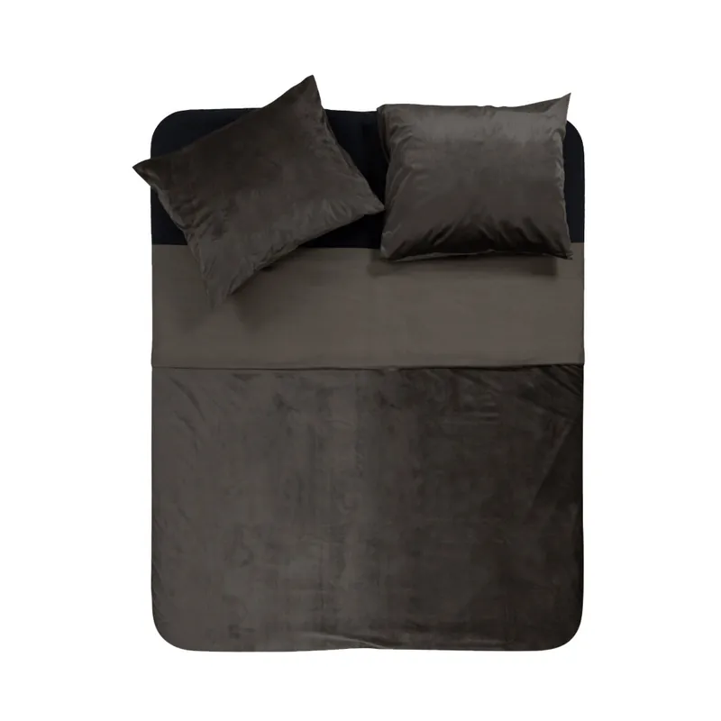 Fluwelen bies taupe 200 x 220 Betaalbaar