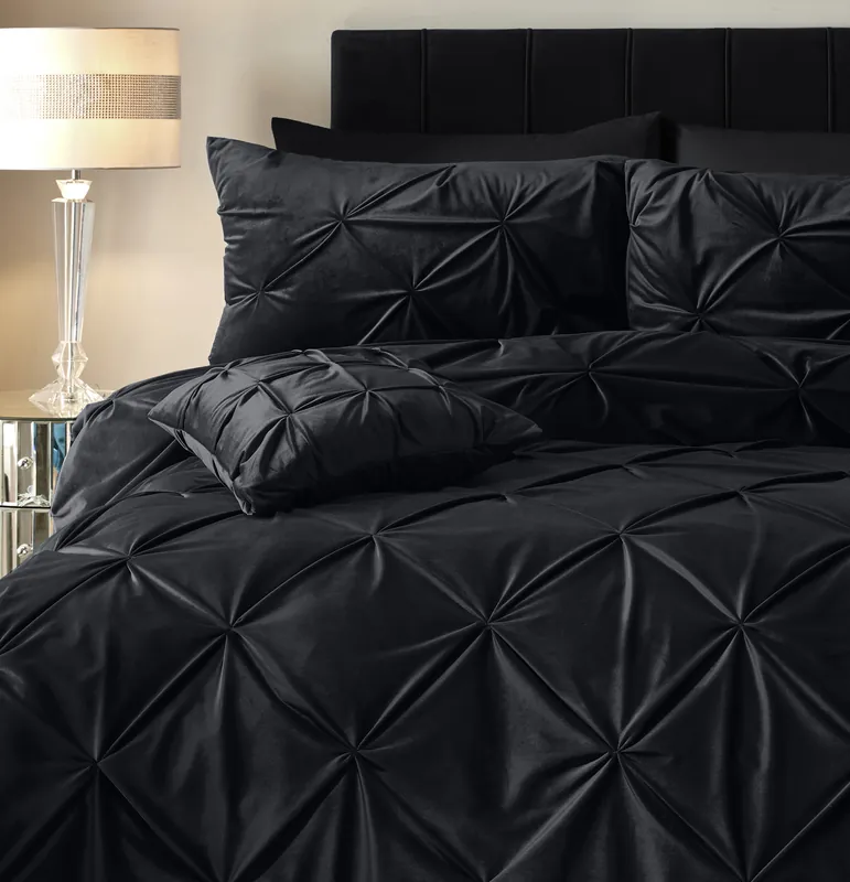 Fluwelen pintuck zwart 140 x 200/220 Must-Have