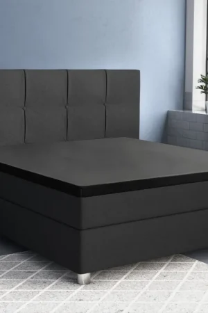 Goedkoop Topper satijnen hoeslaken zwart 160 x 200
