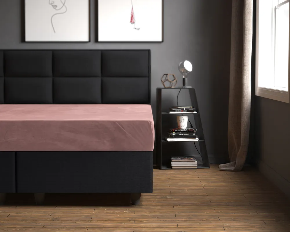 Velours hoeslaken oudroze 90 x 200 Nieuw