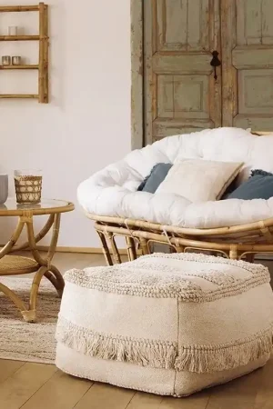 Bankje - Mamasan - 2-zits - Rotan - Wit - Etnisch-Chique Design Koopje