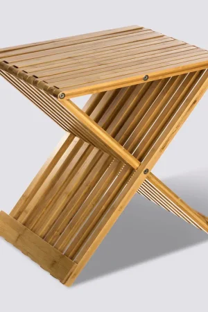Flitsaanbieding Design Bamboe klapstoel - Bijzettafel - Inklapbaar - 40 x 32 x 45 cm - Krukje