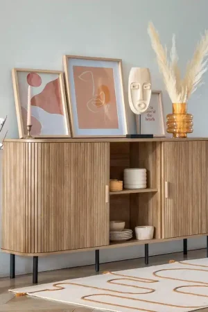Dressoir met 2 Deuren - 140x80cm - Eikeneffect Speciale Aanbieding
