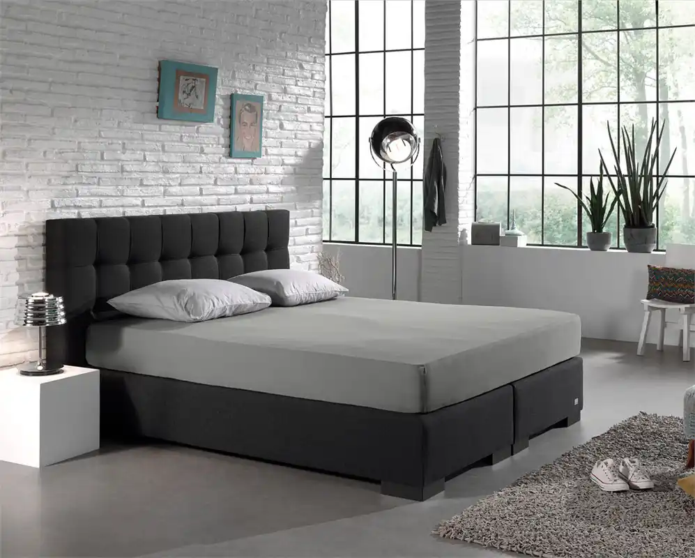 Dubbel Jersey 220 gr. Hoeslaken Grijs 190/200 x 220/230 Uitverkoop