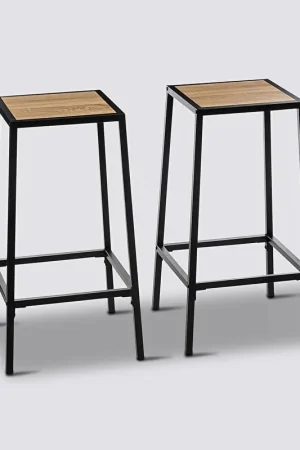 Meest Verkocht Set van 2 Barkrukken - Natuurlijk Eikeneffect - Aliaj