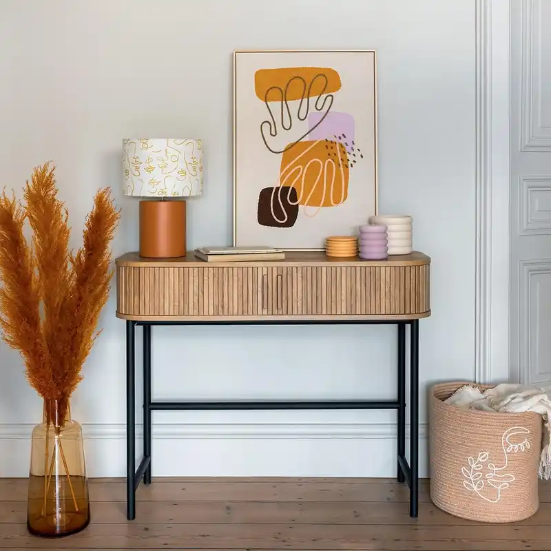 Wandtafel met 2 Deuren - 100x35x80cm - Eikeneffect Hoge Kwaliteit