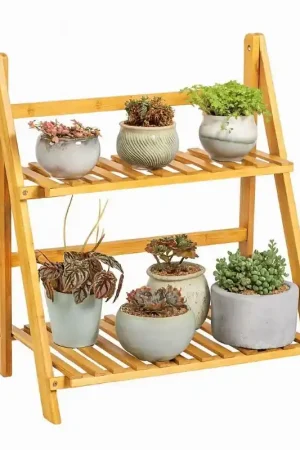 Direct Beschikbaar Plantenrek - Bamboe - 50x28x54