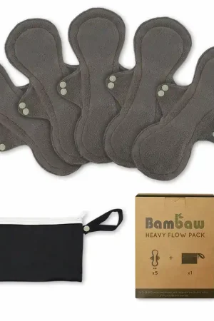 Bamboe Wasbare Inlegkruisjes - Set van 5 - Heavy Flow - Bambaw Express Levering