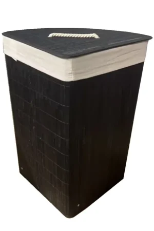 Bamboe Wasmand Hoekmodel - 72L Zwart Shop Nu