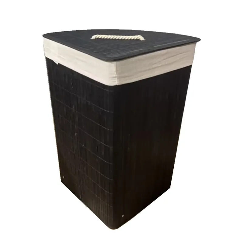 Bamboe Wasmand Hoekmodel - 72L Zwart Shop Nu