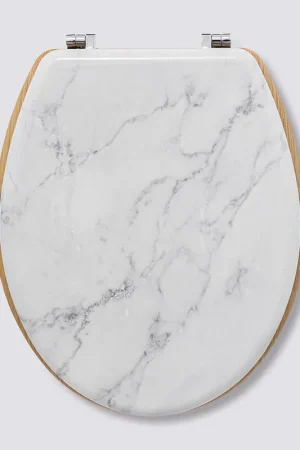 Merkproduct Witte Toiletbril - Marmer Look