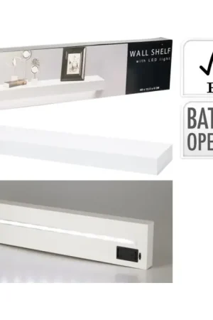 Actieprijs Wandplank met LED verlichting - Wit