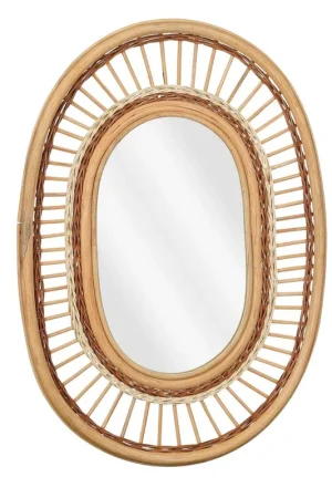 Wandspiegel Oker Rotan Hout 59x40x3 cm Finale Uitverkoop