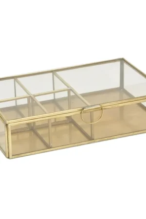 5delige opbergkist messing en glas Meest Verkocht