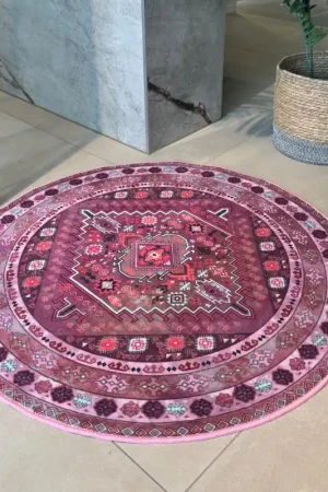 Badmat Bohemian purple - rond Meest Verkocht