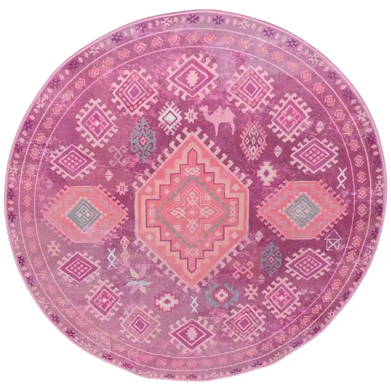 Badmat Nomad soft pink - rond Shop Nu