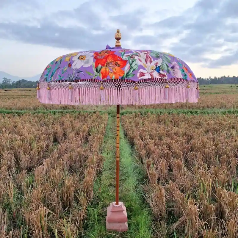 Bali parasol - Bloemen Lavendel Seizoensaanbieding