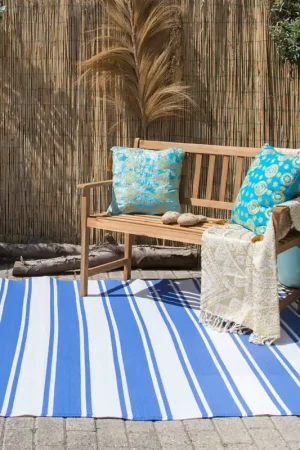 Gestreept blauw buitenkleed Aanbieding