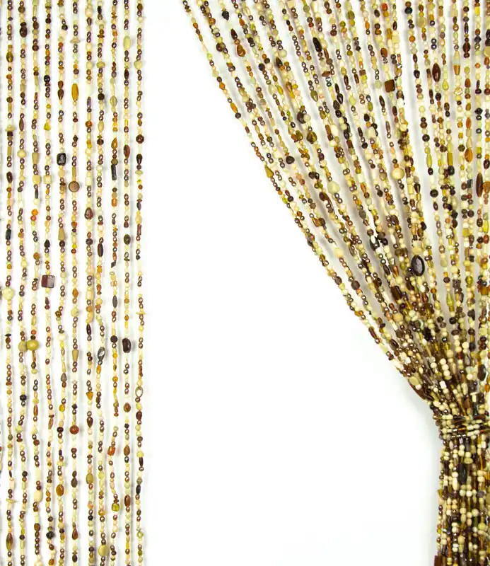 Bestseller Glaskralengordijn bruin beige