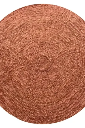 Wonder RugsMarsala jute rond kleed Premium