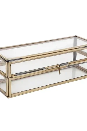 Voordeelprijs Opbergbox messing en glas