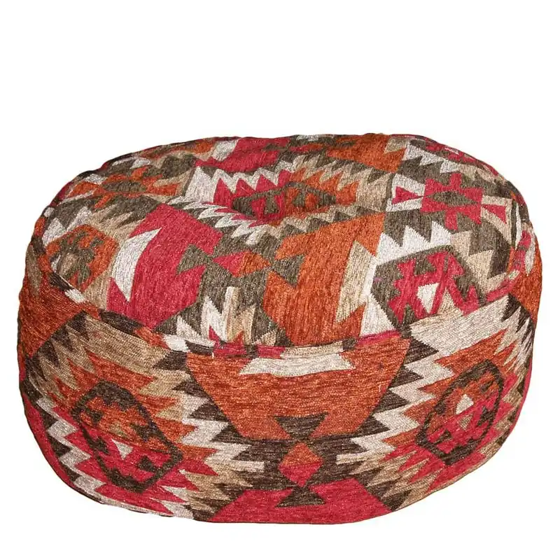 Uitverkoop Gezellige poef rond kelim design warme kleur