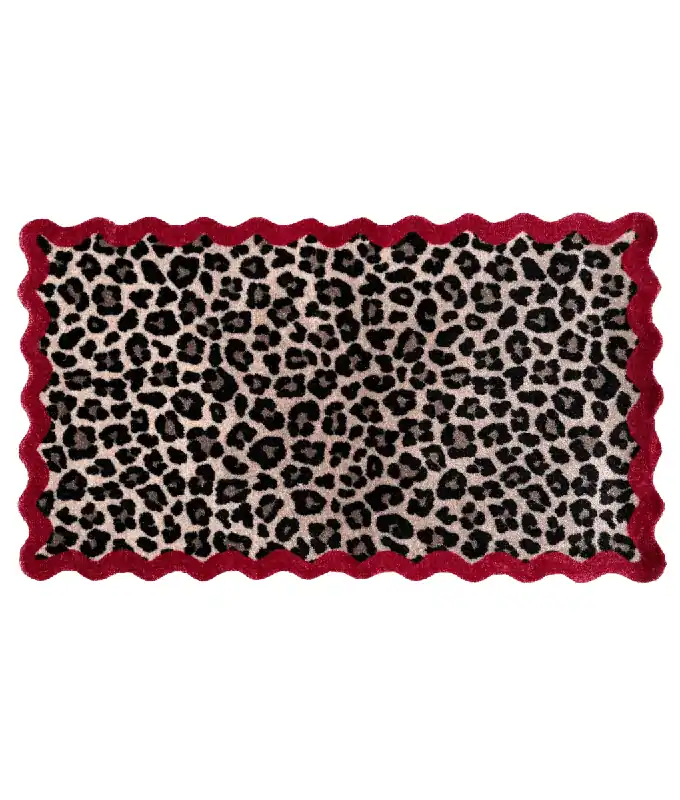 Korting Scallop deurmat Panther - rood