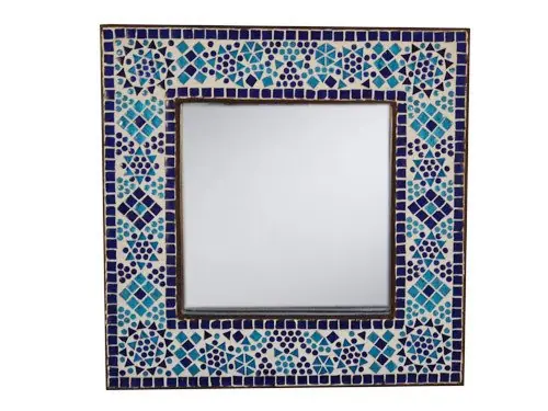 Lage Prijs Spiegel glasmozaiek blauw