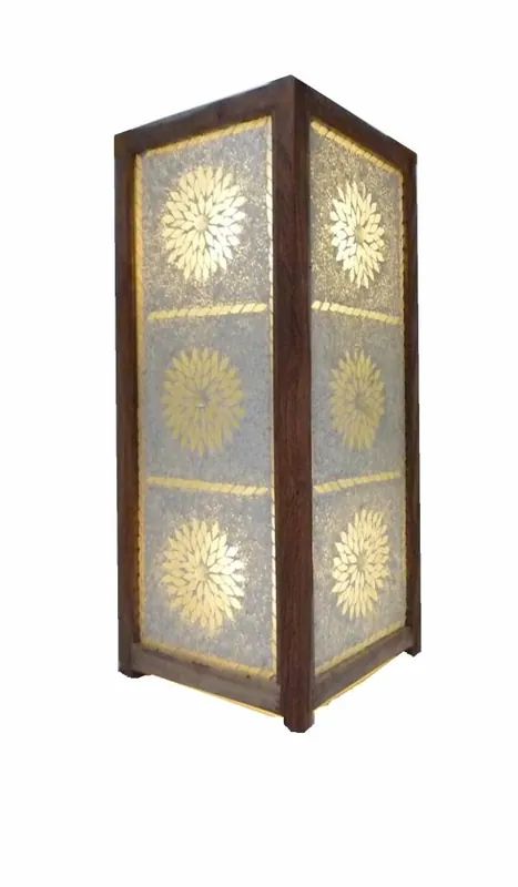 Oosterse vloerlamp witte glasmozaïek kraaltjes Seizoensaanbieding
