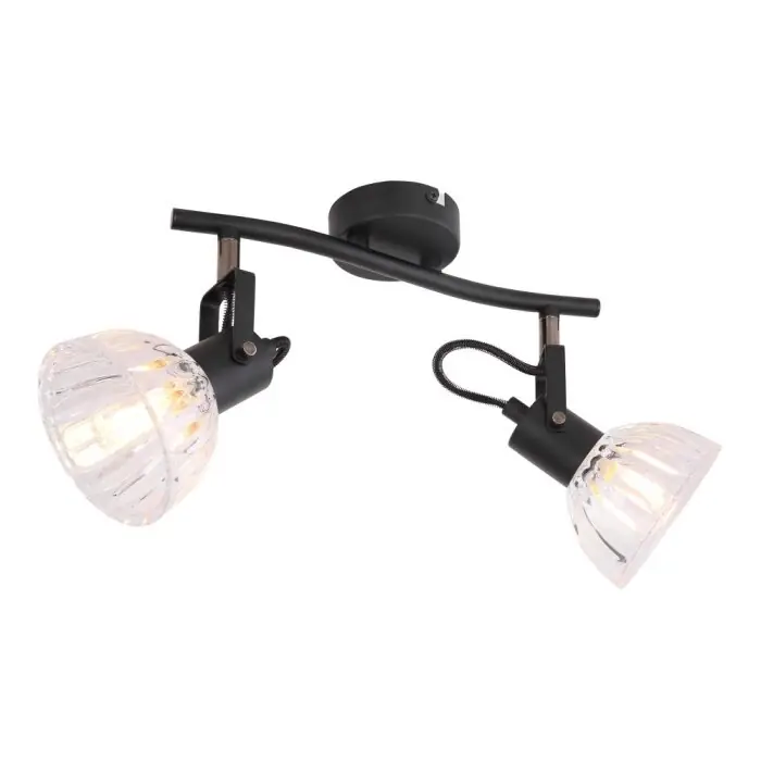 Globo LIBALD Spotlamp Zwart, 2-lichts Exclusieve Aanbieding